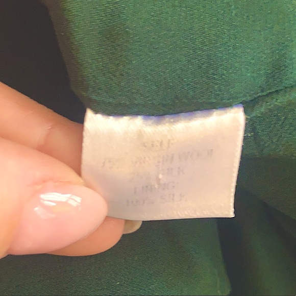 Emerald Virgin Wool & Silk Faux Wrap Peplum Tunic - Picture 9 of 11